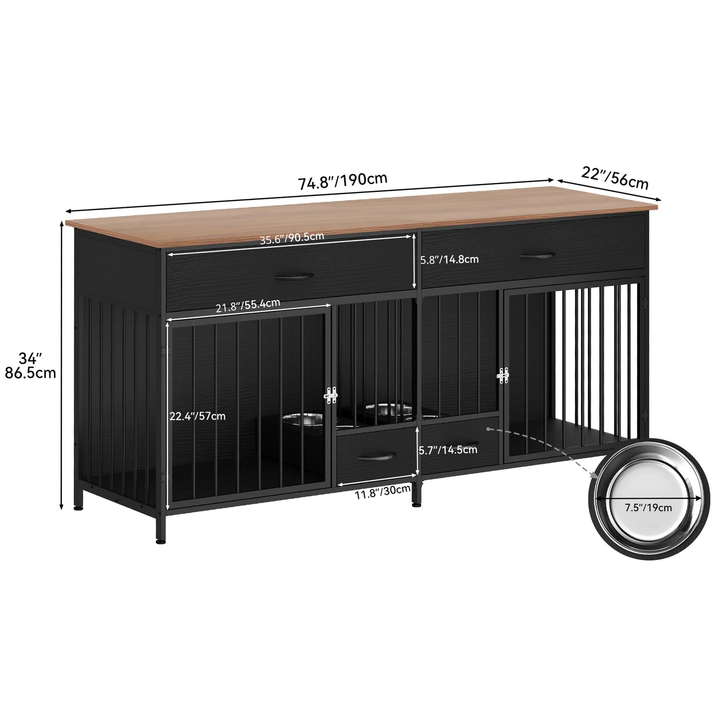Dextrus Double Room Dog Crate Furniture – Stylish Comfort for Large Breeds