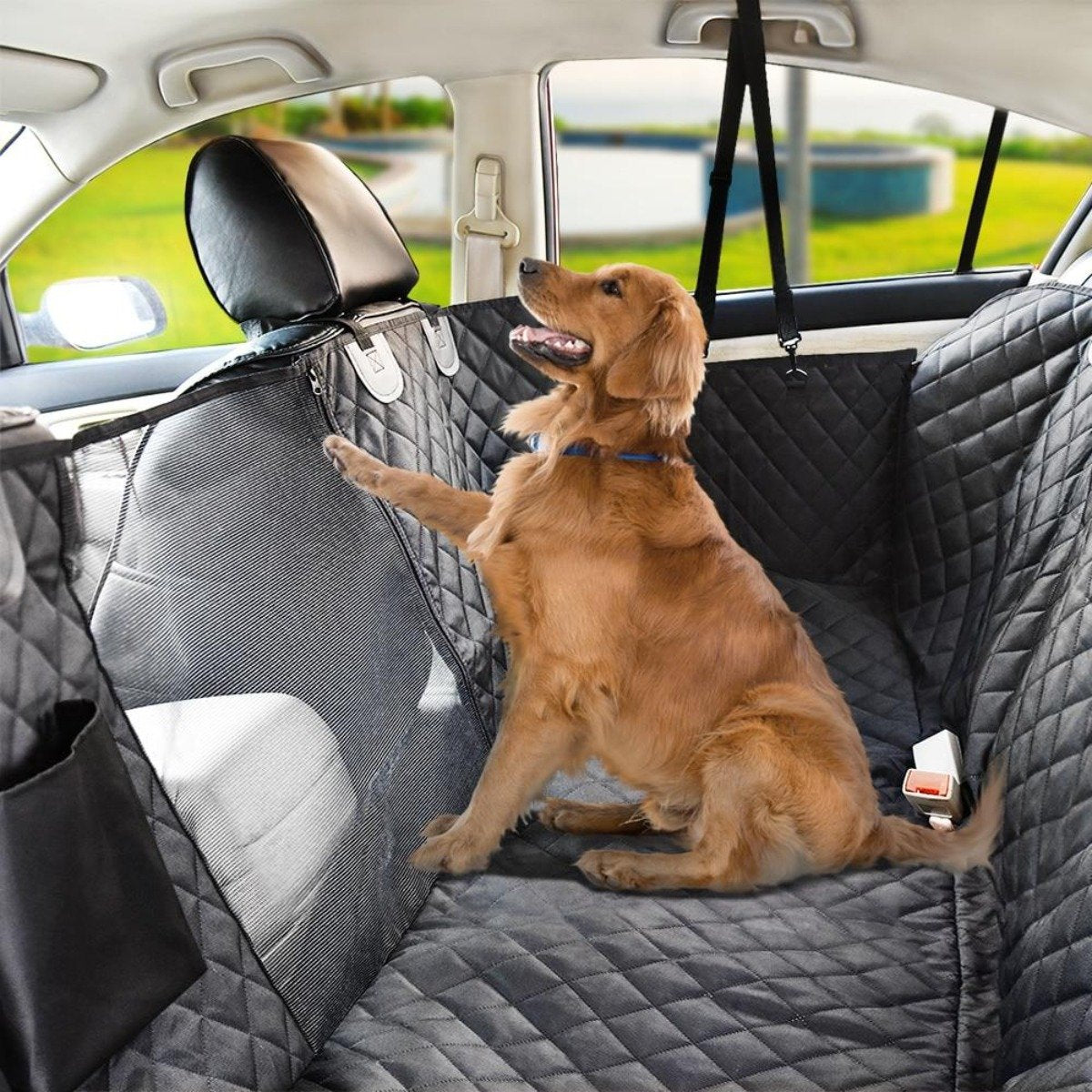 Waterproof Pet Car Seat Cover – Full Protection for Back Seats