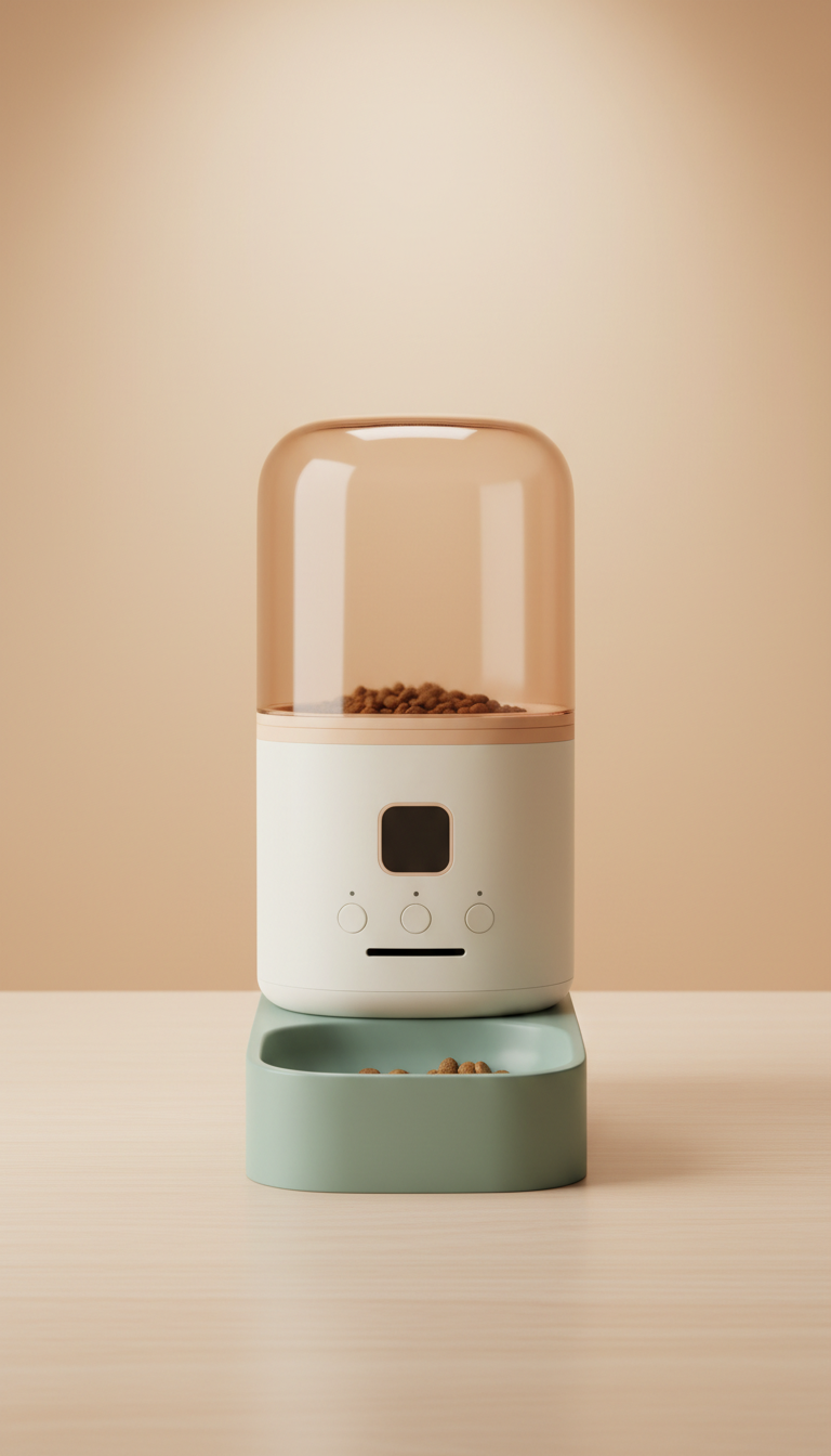 Smart automatic pet feeder with stainless steel bowl