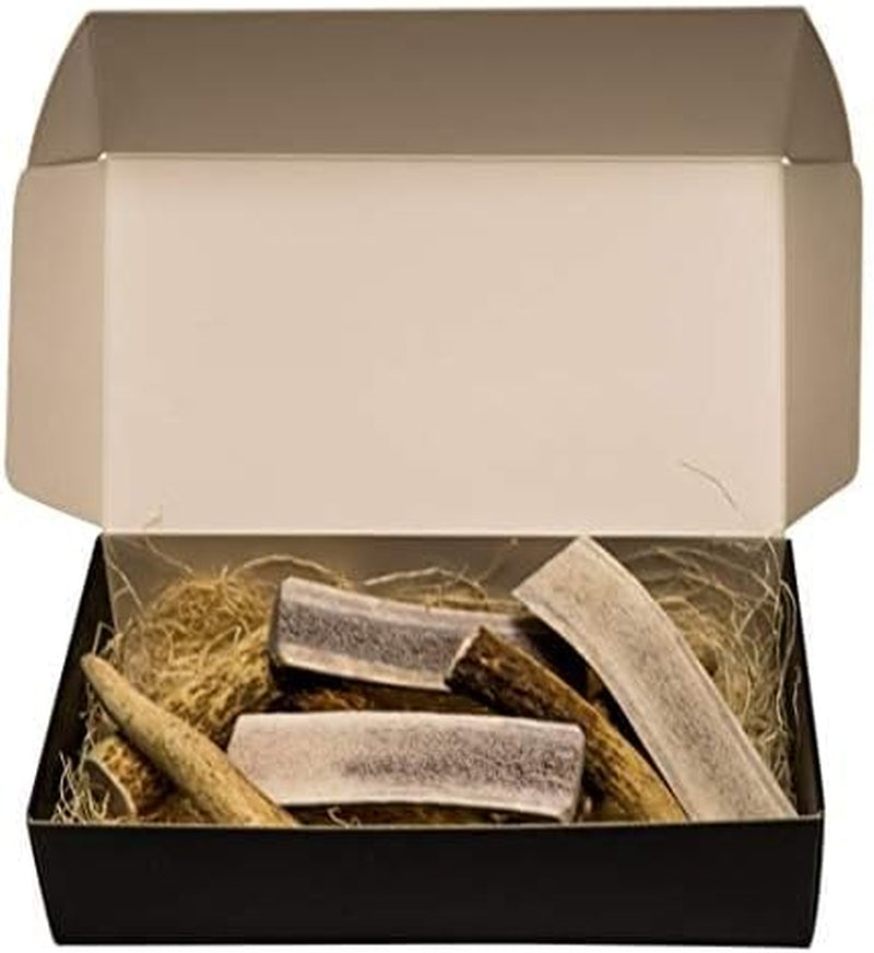 The Antler Box Premium Elk Antler Dog Chews (1 Pound Box) (Small (7-8 Pieces) Whole/Split Mixed)