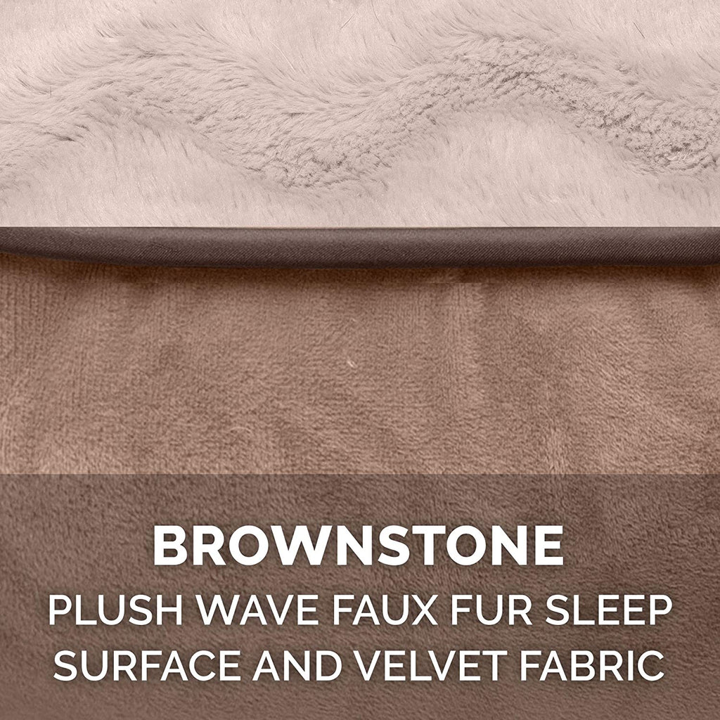 Orthopedic Dog Bed for Large Dogs W/ Removable Bolsters & Washable Cover, for Dogs up to 125 Lbs - Plush & Velvet Waves Perfect Comfort Sofa - Brownstone, Jumbo Plus/Xxl