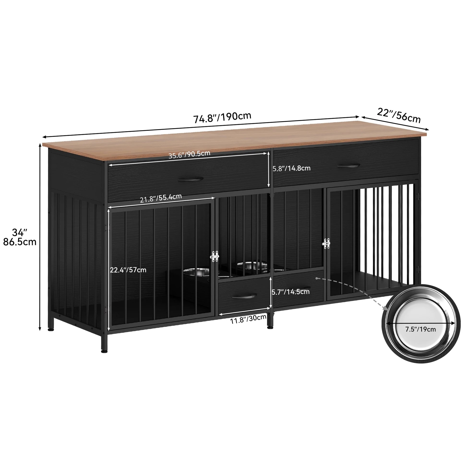 Dextrus Double Room Dog Crate Furniture – Stylish Comfort for Large Breeds