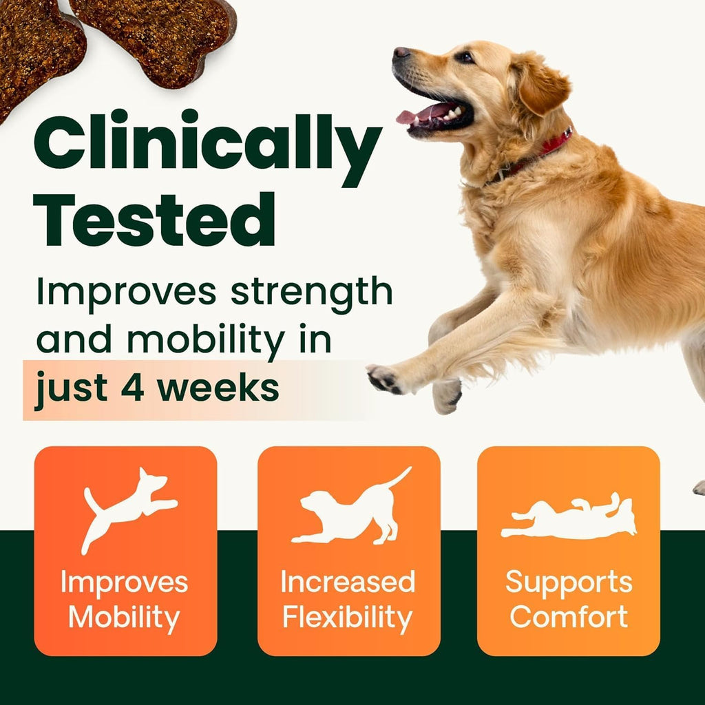 Ultimate Strength Healthy Hip & Joint for Dogs, 120 Tablets | Glycoflex Glucosamine, Chondroitin & Green-Lipped Mussel Joint Supplement for Dogs, Soothe Joint Discomfort