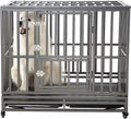 42" Heavy Duty Strong Metal Dog Cage Pet Kennel Crate Playpen Wheels,I Shape, Silver … …