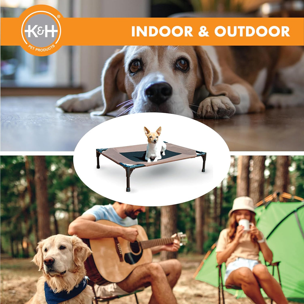 K&H Outdoor Elevated Dog Bed for Medium & Large Pets, Chocolate, 42X30In