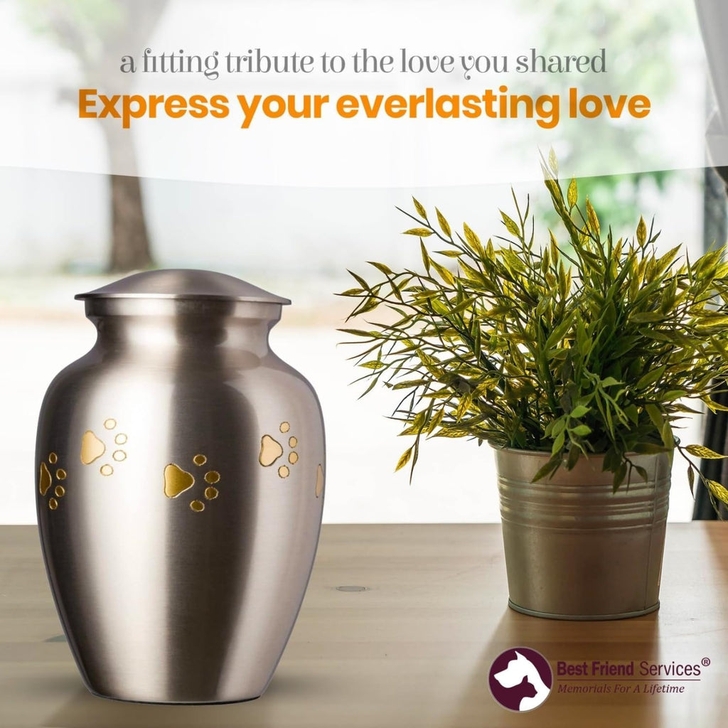 Ottillie Legacy Pewter/Brass/Vert Urn, up to 170Lbs