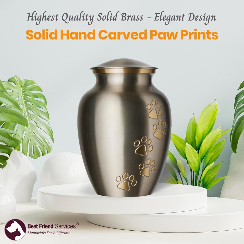 Ottillie Legacy Pewter/Brass/Vert Urn, up to 170Lbs