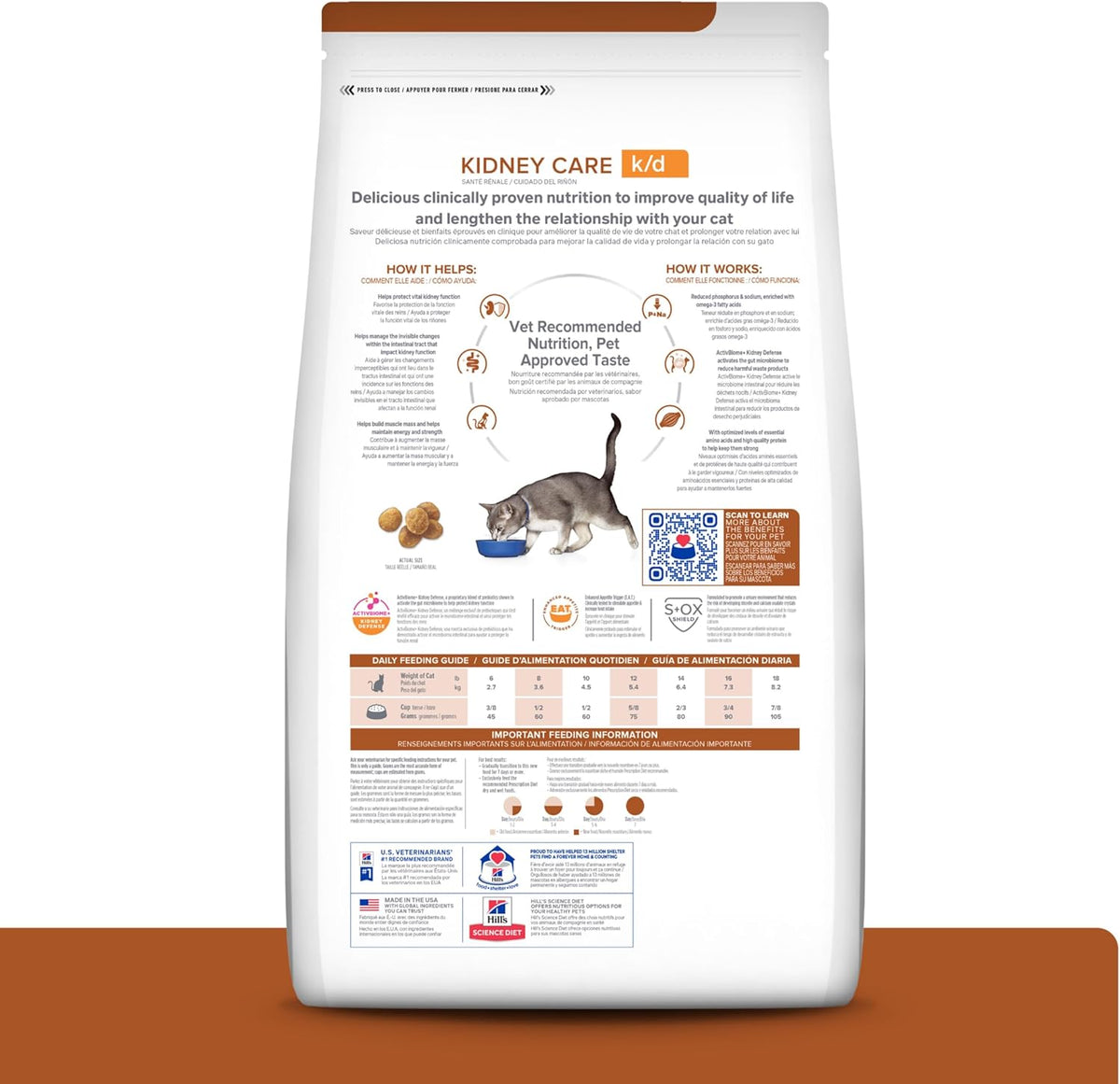 Hill'S Prescription Diet K/D Kidney Care Dry Cat Food | #1 Veterinarian Recommended, Ocean Fish Recipe, 4 Lb. Bag