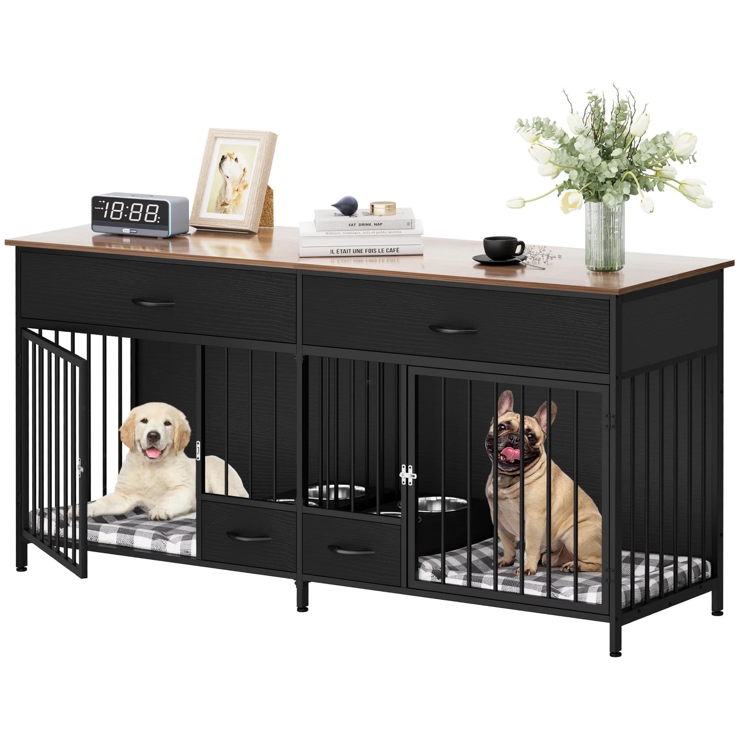 Dextrus Double Room Dog Crate Furniture – Stylish Comfort for Large Breeds