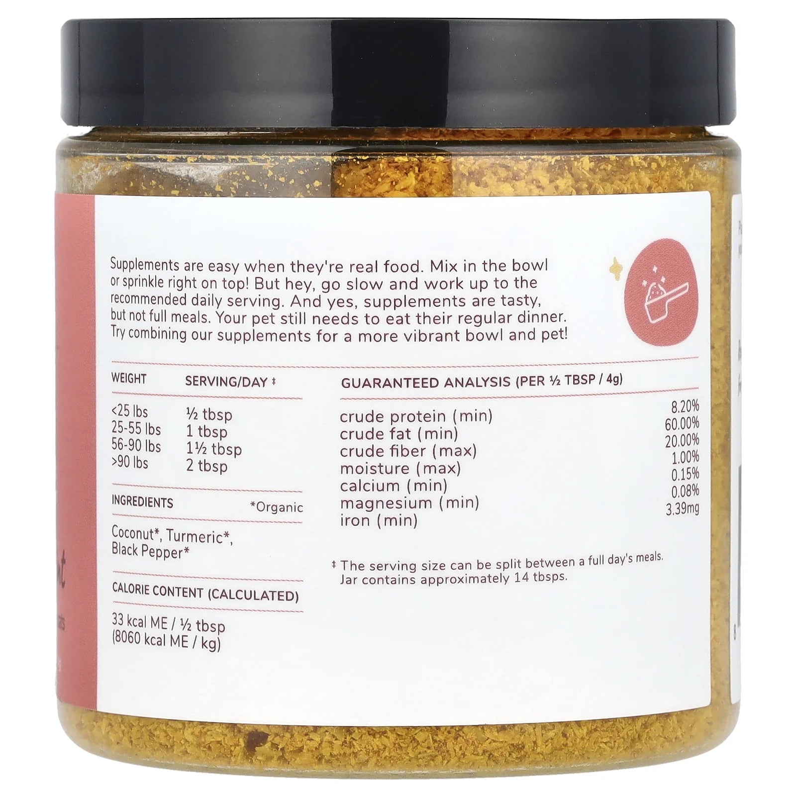 Organic Hip & Joint Supplement for Dogs & Cats - Vet Formulated with Turmeric, Black Pepper & Coconut -Made in USA