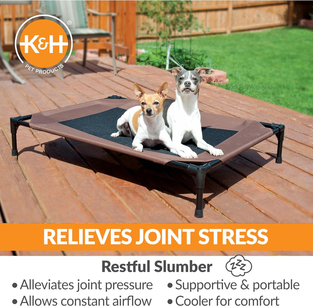 K&H Outdoor Elevated Dog Bed for Medium & Large Pets, Chocolate, 42X30In