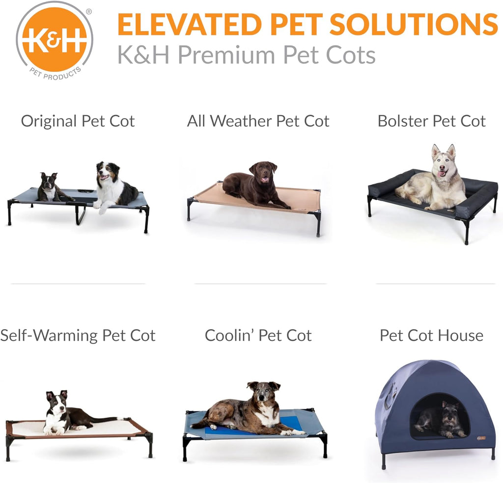 K&H Outdoor Elevated Dog Bed for Medium & Large Pets, Chocolate, 42X30In
