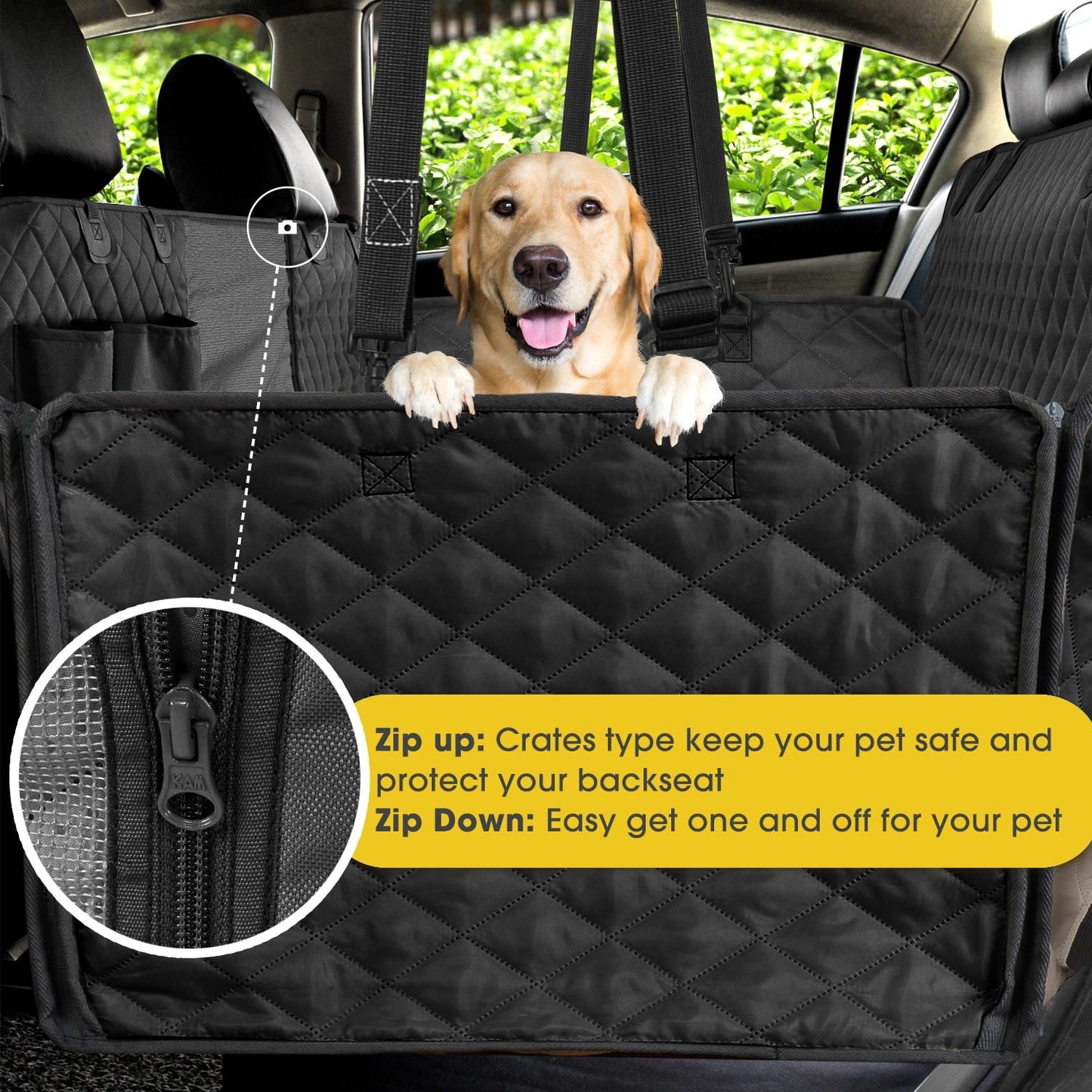Waterproof Pet Car Seat Cover – Full Protection for Back Seats